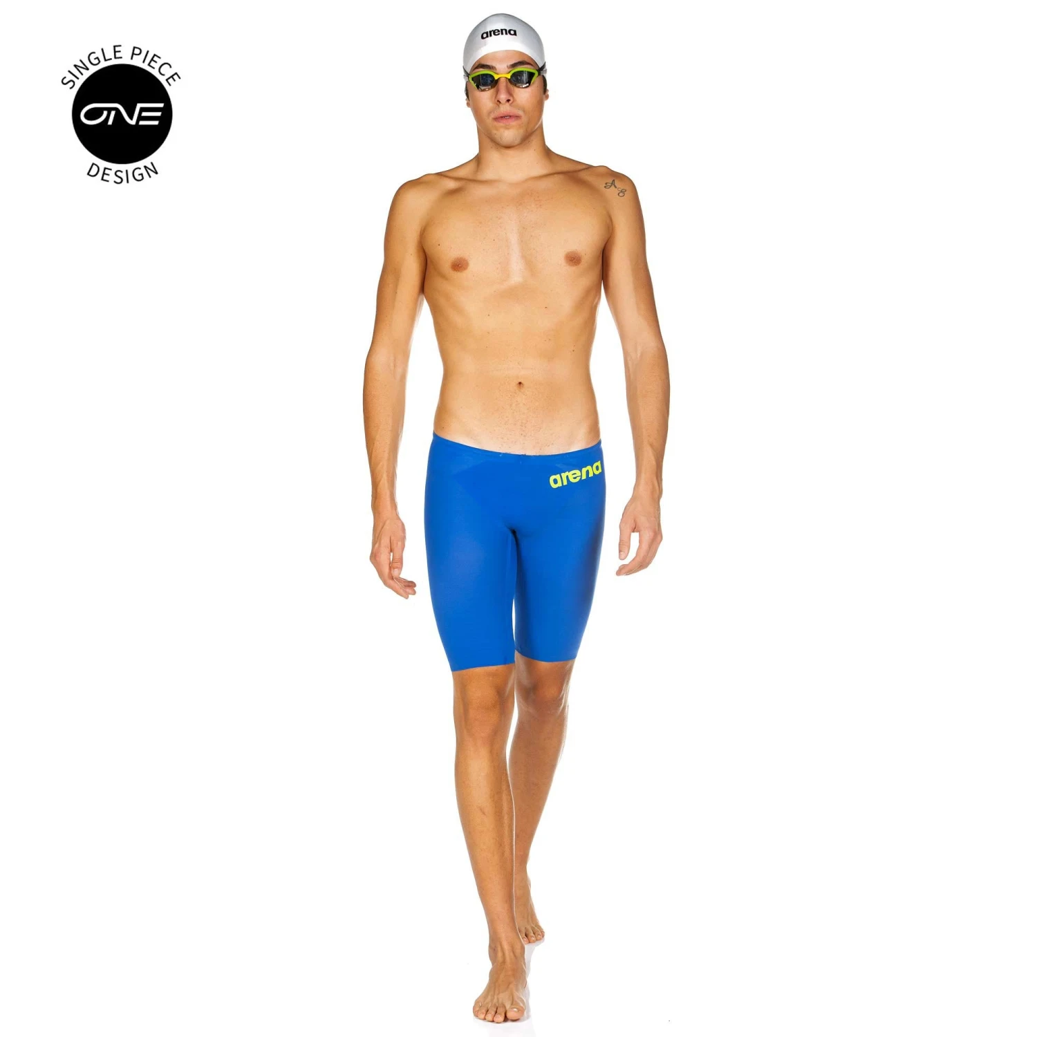 Arena Mens Powerskin Carbon Air 2 Jammer - Electric Blue Fluro Yellow 1 Arena Mens Powerskin Carbon Air 2 Jammer - Electric Blue Fluro Yellow