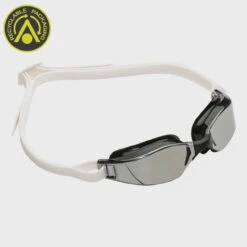 AQUA SPHERE Aquasphere Xceed Goggles - Silver Titanium Mirror Lens Black White
