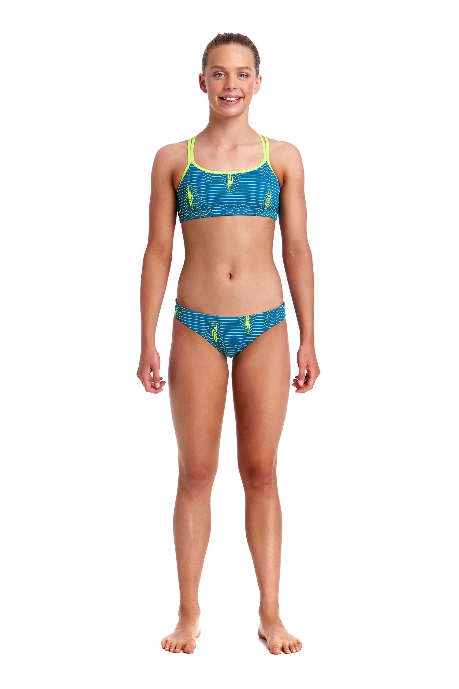 Funkita Girls Criss Cross Two Piece - Ripple Effect 1 Funkita Girls Criss Cross Two Piece - Ripple Effect