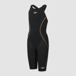 Speedo Girls Junior Lzr Racer X Open Back - Black Gold -Swimming Equipment Sale 8 10627G859 7