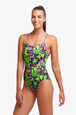 Funkita Ladies Diamond Back One Piece - Sloth Slumber -Swimming Equipment Sale FS11L SLOTH SLUMBER 13