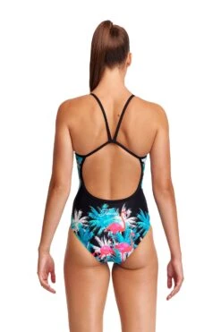 Funkita Ladies Single Strap One Piece - Flamingo Night -Swimming Equipment Sale FS15L FLAMINGO NIGHT 02