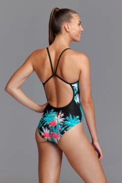 Funkita Ladies Single Strap One Piece - Flamingo Night -Swimming Equipment Sale FS15L FLAMINGO NIGHT 03