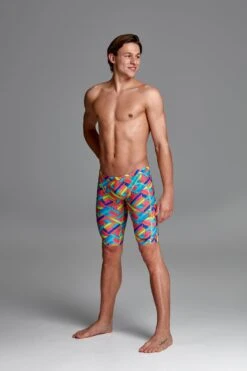 Funky Trunks Mens Training Jammers - Panel Pop -Swimming Equipment Sale FT37M PANEL POP 3721