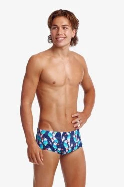 Funky Trunks Mens Sidewinder Trunks - Pengoo Parade -Swimming Equipment Sale FTS010M PENGOO PARADE 06