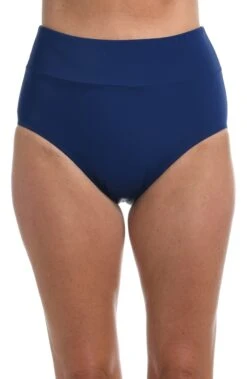 Solid Wide Band Full Pant Bikini Bottom -Swimming Equipment Sale MM1PJ95NVY F1 scaled