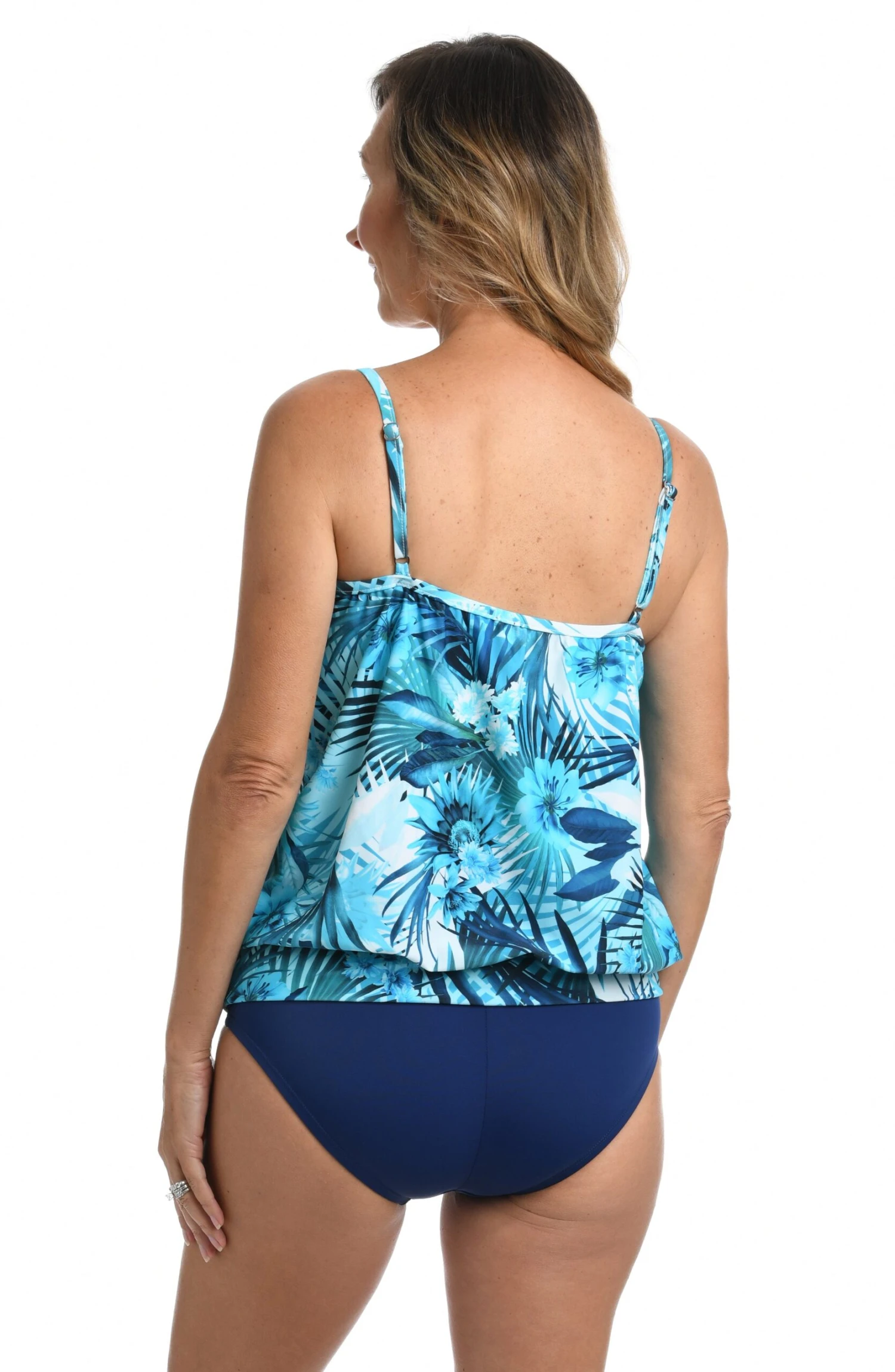 Indigo Palms Blouson Tankini Top *FINAL SALE* 2 Indigo Palms Blouson Tankini Top *FINAL SALE* - Image 2