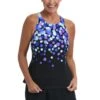 Confetti High Neck Cross Back Tankini Top *FINAL SALE*