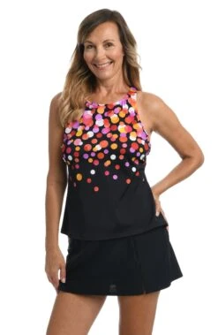 Confetti High Neck Cross Back Tankini Top *FINAL SALE* -Swimming Equipment Sale MM2AS85 WRM F 2 scaled