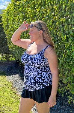 Tropical Rain Adjustable Tank Swim Dress One Piece -Swimming Equipment Sale MM2AV77 BLK UGC 1 scaled