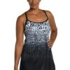 Ombre Animal Scoop Neck Swim Dress One Piece - FINAL SALE