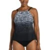 Ombre Animal High Neck Underwire Tankini Top - FINAL SALE