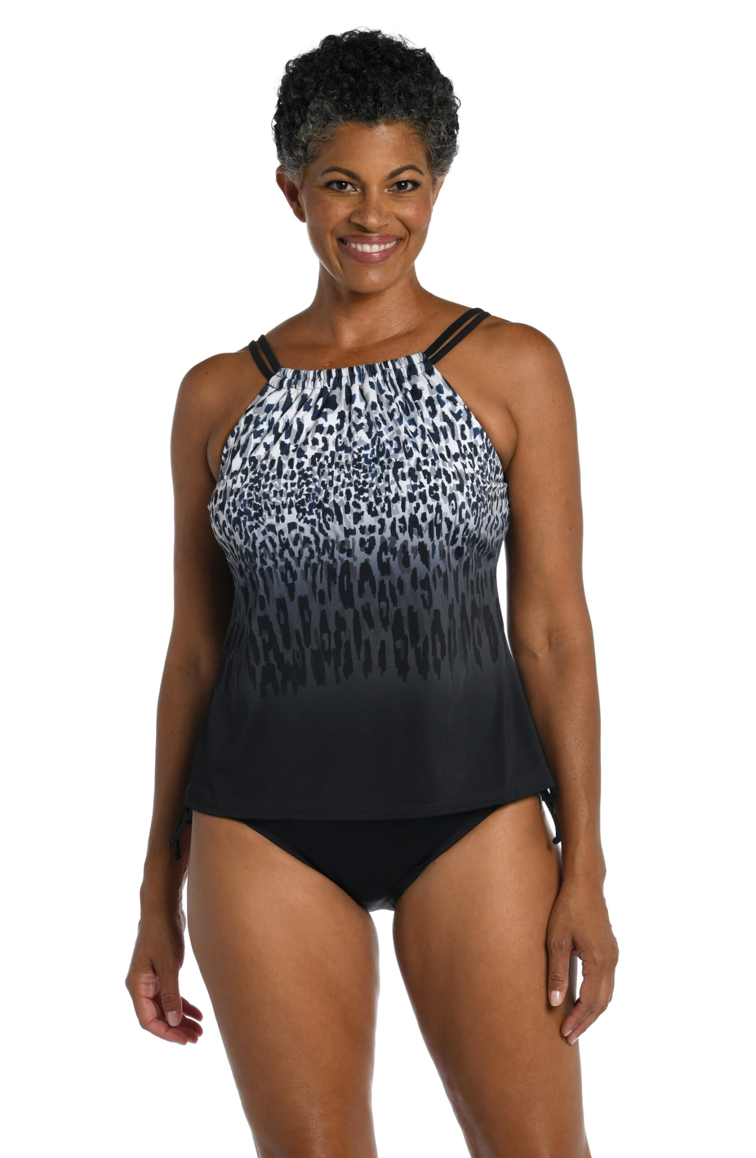 Ombre Animal High Neck Underwire Tankini Top - FINAL SALE 1 Ombre Animal High Neck Underwire Tankini Top - FINAL SALE