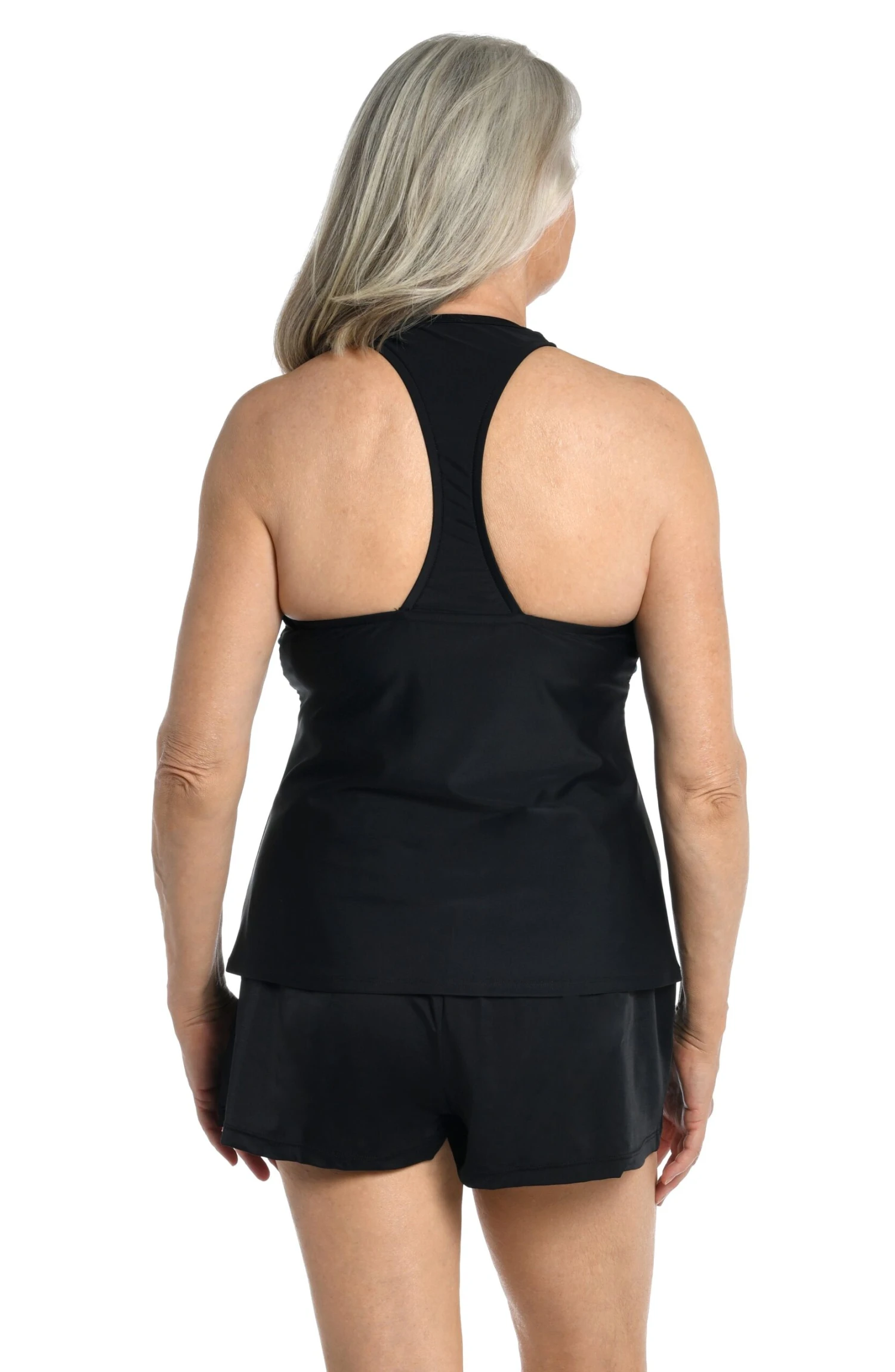 Gradient Stripe V-Neck Racer Back Tankini Top 2 Gradient Stripe V-Neck Racer Back Tankini Top - Image 2