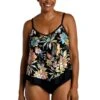 Tulum Tiki Floral Flutter Hem Tankini Top - FINAL SALE