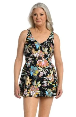 Tulum Tiki Floral Empire Long Tankini (No Panty) - FINAL SALE