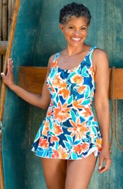 Joyful Blooms Princess Seam Swim Dress One Piece -Swimming Equipment Sale MM3CA41 MLT Shot 38 Shot 38 021 Web scaled