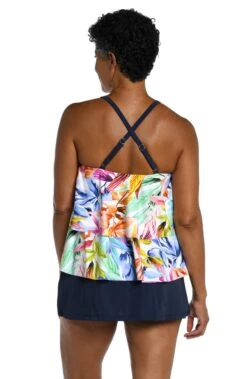 Conga Vines High Neck Tiered Tankini Top -Swimming Equipment Sale MM3CD48 MLT B 1 scaled