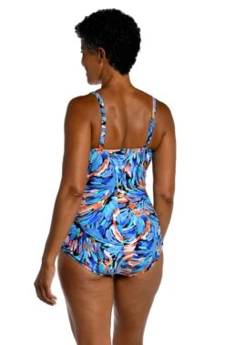 Feathers & Flair Shirred Surplice Underwire One Piece - FINAL SALE -Swimming Equipment Sale MM3CE38 MLT B 1 scaled