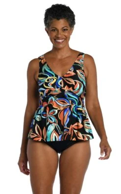 Watercolor Expressions Empire Underwire Tankini Top - FINAL SALE