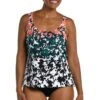 Floating Flowers Scoop Neck Tankini Top