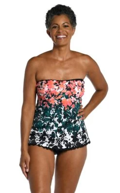 Floating Flowers Ruffled Bandeau Tankini Top -Swimming Equipment Sale MM3CJ69 MLT F 2 scaled