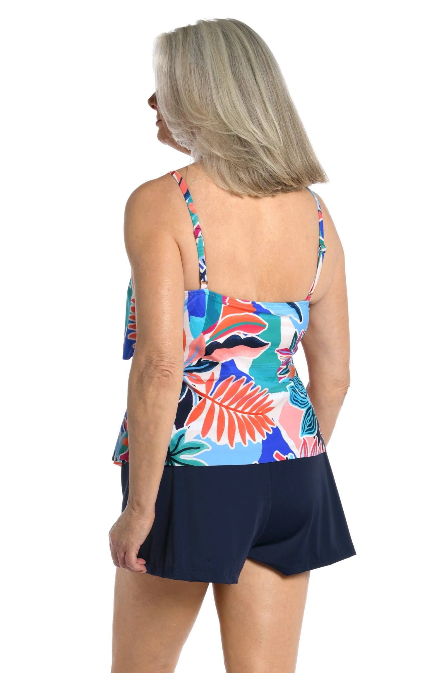 Tropical Abstraction Two Tiered Tankini Top - FINAL SALE 2 Tropical Abstraction Two Tiered Tankini Top - FINAL SALE - Image 2