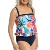 Tropical Abstraction Bandeau Blouson Tankini Top - FINAL SALE