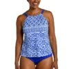 Grecian Tile High Neck Underwire Tankini Top