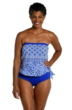 Grecian Tile Bandeau Blouson Tankini Top -Swimming Equipment Sale MM3CN66 COB F 2 scaled
