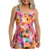 Sunset Bouquet Princess Seam Swim Dress One Piece - FINAL SALE