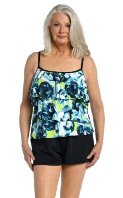 Electric Rose Triple Tiered Tankini Top - FINAL SALE