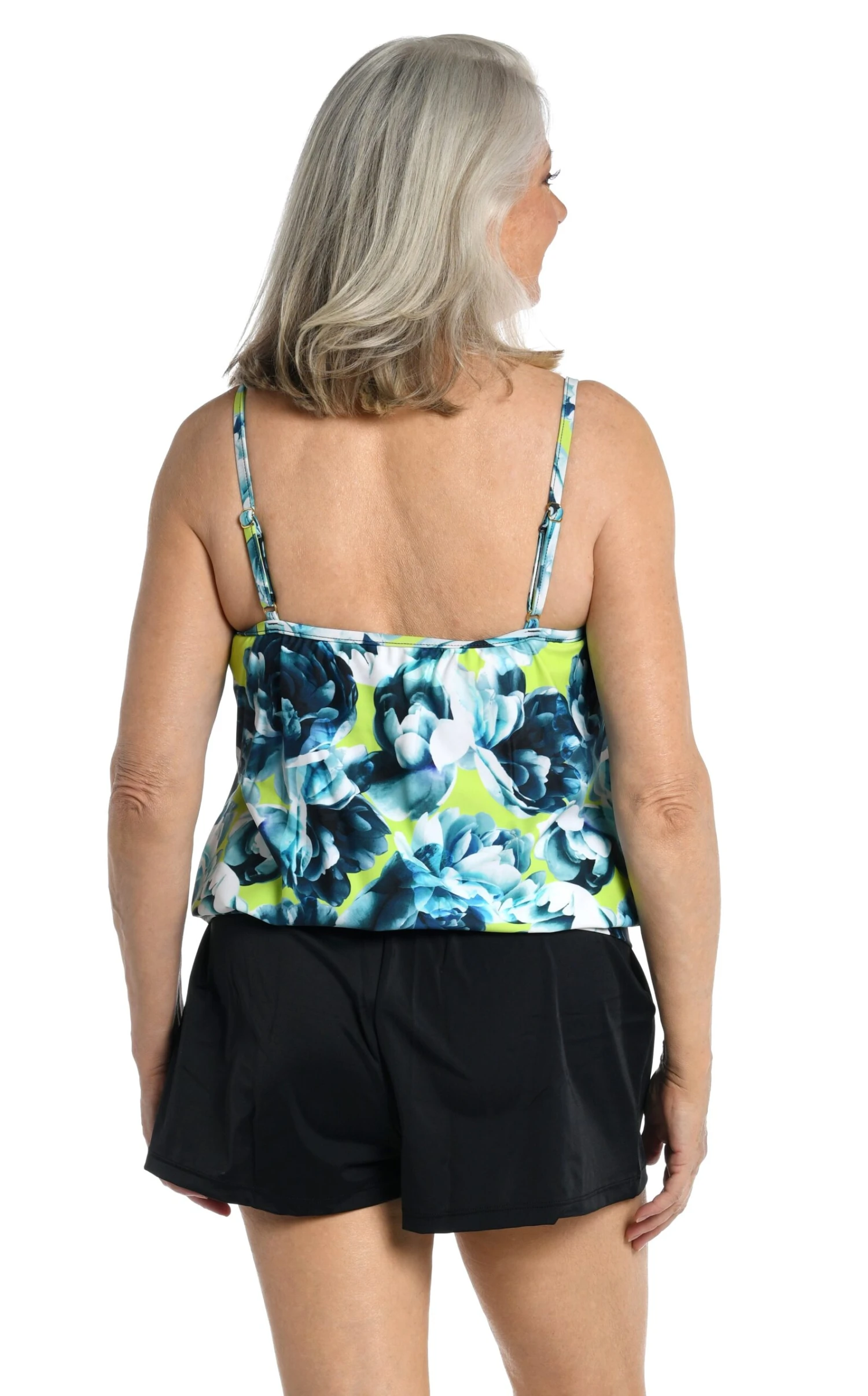 Electric Rose Blouson Underwire Tankini Top - FINAL SALE 2 Electric Rose Blouson Underwire Tankini Top - FINAL SALE - Image 2