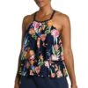 Mystic Garden High Neck Tankini Top