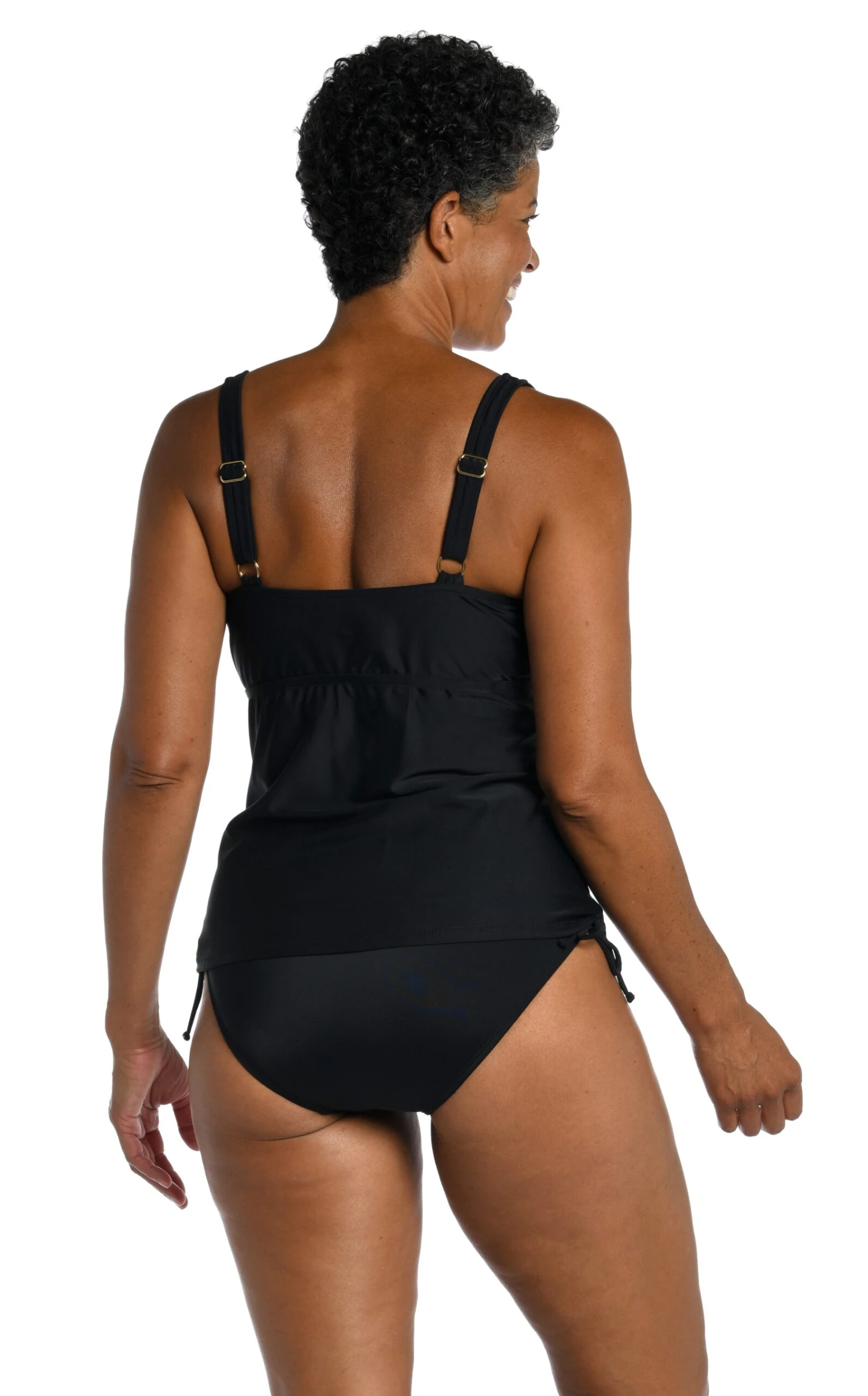 Shadow Palms Over The Shoulder Shirred Tankini Top - FINAL SALE 2 Shadow Palms Over The Shoulder Shirred Tankini Top - FINAL SALE - Image 2