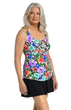 Pop Petals Adjustable Tank Swim Dress One Piece - FINAL SALE