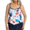 Illusion Blossoms Flutter Hem Tankini Top - FINAL SALE