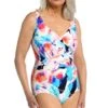 Illusion Blossoms Shirred Surplice Underwire One Piece - FINAL SALE