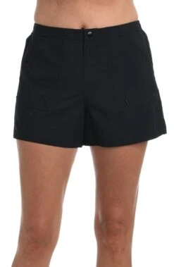Solid Woven Boardshort Bottom -Swimming Equipment Sale MM6NL53BLK F1 scaled