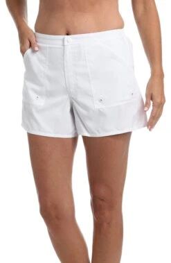 Solid Woven Boardshort Bottom -Swimming Equipment Sale MM6NL53WHT F2 scaled