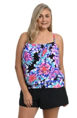 Mum's The Word Blouson Tankini Top (Plus Size) *FINAL SALE*