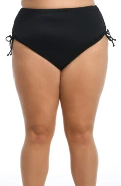 Solid Side Tie Full Pant Bottom (Plus Size)