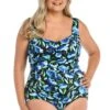 Dandelion Fields Spa Shirred Front Girl Leg One Piece (Plus Size)