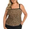 Cougar Ruffled Bandeau Tankini Top (Plus Size) - FINAL SALE