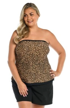 Cougar Ruffled Bandeau Tankini Top (Plus Size) - FINAL SALE -Swimming Equipment Sale MW3CL69 NAT F 2 scaled