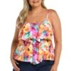 Sunset Bouquet Two Tiered Tankini Top (Plus Size) - FINAL SALE