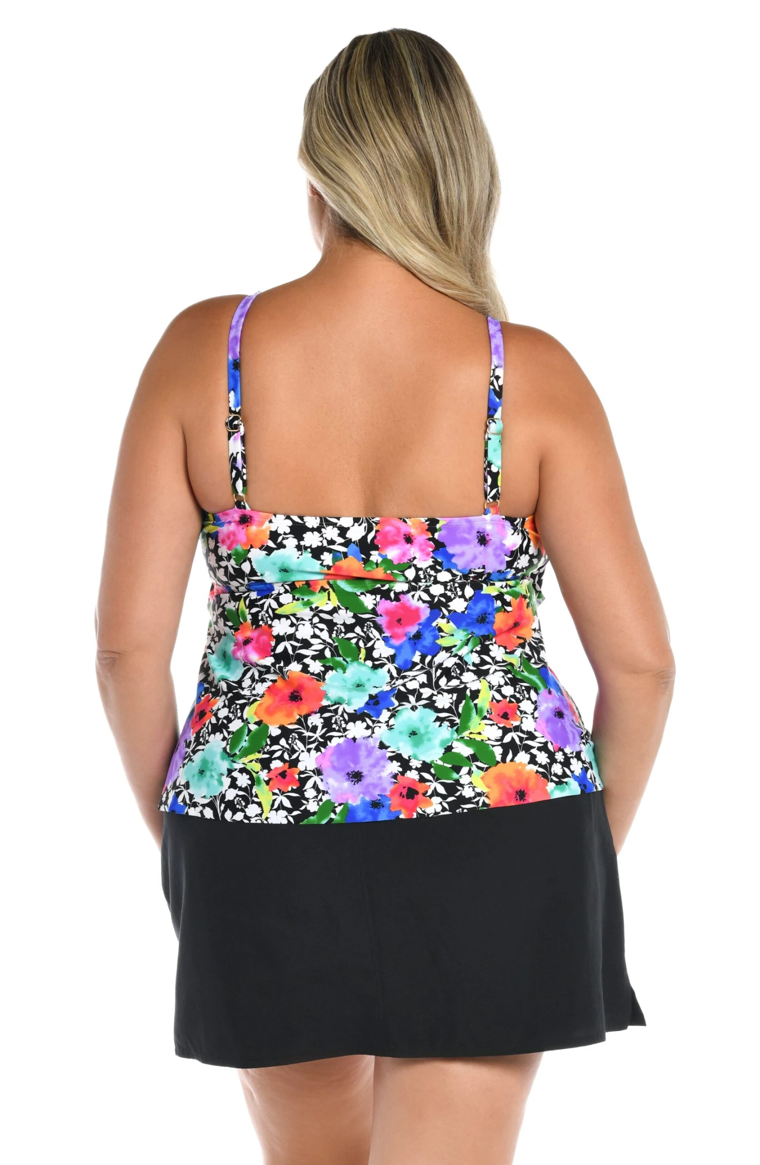 Pop Petals Two Tiered Tankini Top (Plus Size) - FINAL SALE 2 Pop Petals Two Tiered Tankini Top (Plus Size) - FINAL SALE - Image 2