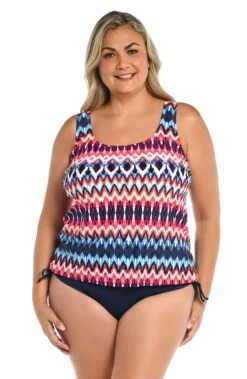 Tribal Times Scoop Neck Tankini Top (Plus Size) - FINAL SALE