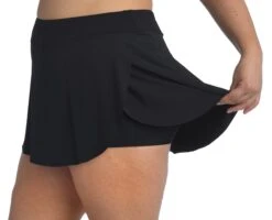 24th & Ocean Solid Petal Skort Bikini Swimsuit Bottom (Plus Size) -Swimming Equipment Sale TF1G646W BLK P2 Large 59138644 fd72 4241 8030 f056c16b2916 scaled