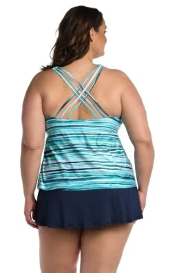24th & Ocean Seaside Breeze Underwire Crossback Tankini Top -Swimming Equipment Sale TF3DB64W TEA B scaled